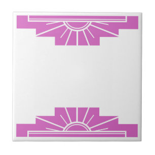 Art Deco Muster in fett rosa Fliese