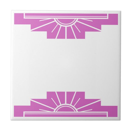 Art Deco Muster in fett rosa Fliese (Vorderseite)