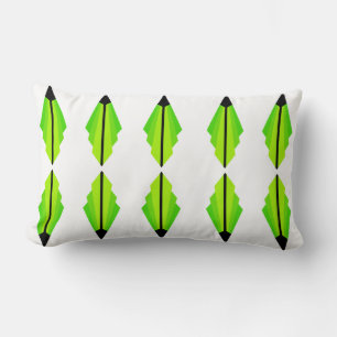 Art Deco-Muster in Gelb, Limette und Schwarz Lendenkissen