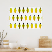 Art Deco Muster in Gelb und Limones Poster (Küche)
