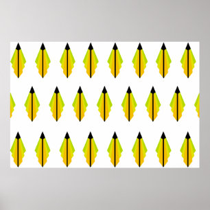 Art Deco Muster in Gelb und Limones Poster