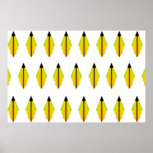 Art Deco Muster in Gelb und Limones Poster (Vorne)