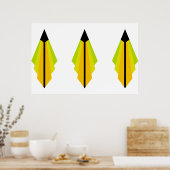 Art Deco Muster in Gelb und Limones Poster (Küche)