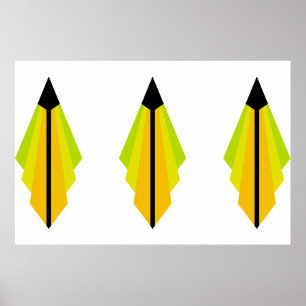 Art Deco Muster in Gelb und Limones Poster