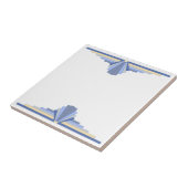 Art Deco Muster in Grau Blau Fliese (Seite)