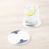 Art-Deco-Muster in Grau-Blues Untersetzer (Seite)