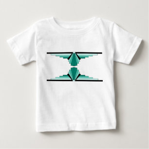 Art-Deco-Muster in Grün Baby T-shirt