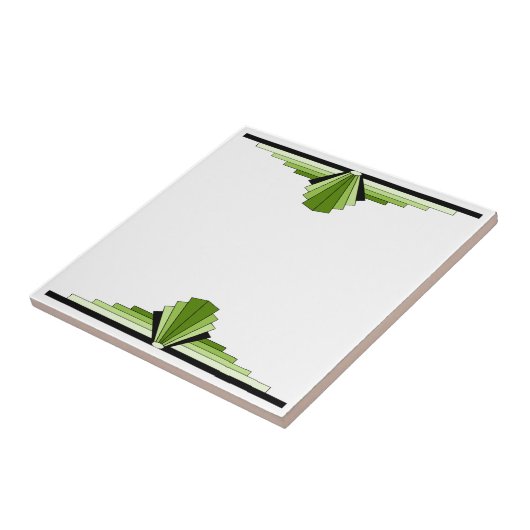 Art-Déco-Muster in Grün Fliese (Seite)