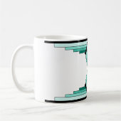 Art Deco Muster in Grün Kaffeetasse (Links)