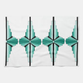 Art Deco Muster in Grüntöne Handtuch (Horizontal)