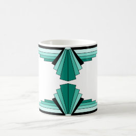 Art-Deco-Muster in Grüntönen Kaffeemaschine Tasse