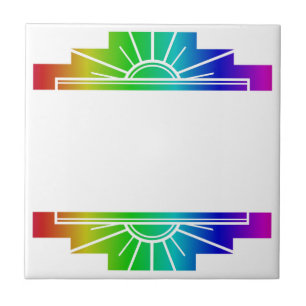 Art-Deco-Muster in hellen Farben Fliese