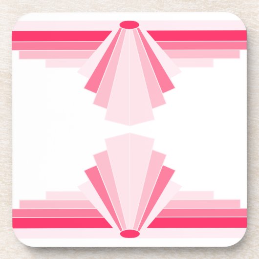 Art Deco Muster in hellrosa Getränkeuntersetzer (Vorderseite)