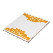 Art Deco-Muster in kräftigem Orange Fliese (Seite)
