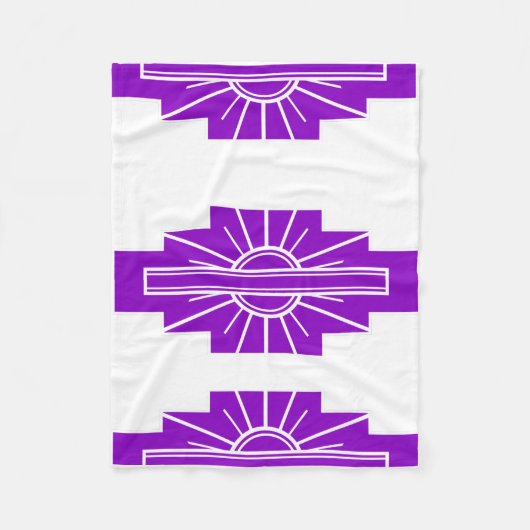 Art Deco Muster in Lila Fleecedecke (Vorderseite)