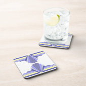 Art Deco Muster in Lila & Lemon Getränkeuntersetzer (Rechte Seite)