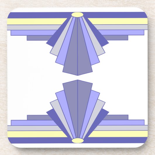 Art Deco Muster in Lila & Lemon Getränkeuntersetzer (Vorderseite)