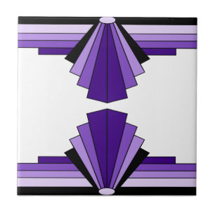 Art Deco Muster in Lila-Tönen Fliese