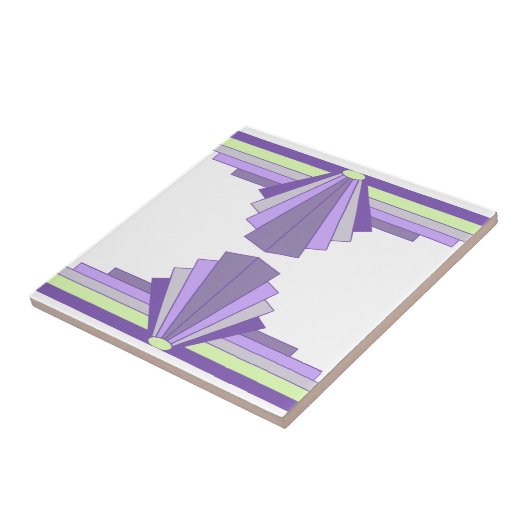 Art-Déco-Muster in Lila und grün Fliese (Seite)