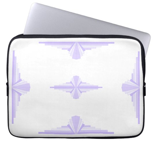 Art Deco Muster in Lilac Laptopschutzhülle (Vorderseite)