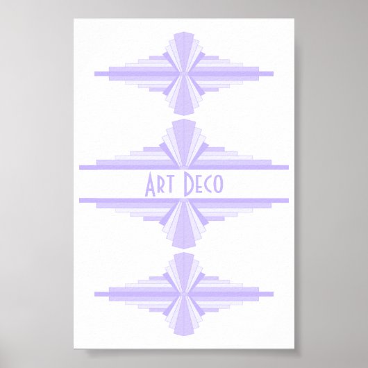 Art Deco Muster in Lilac Poster (Vorne)