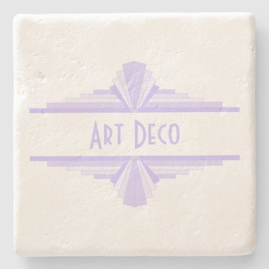 Art Deco Muster in Lilac Steinuntersetzer (Vorderseite)
