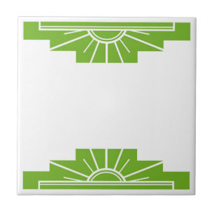 Art Deco Muster in Lime Green Fliese