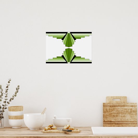 Art Deco Muster in Limes Poster (Küche)