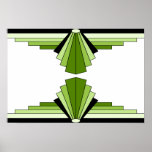 Art Deco Muster in Limes Poster<br><div class="desc">Dieses Muster basiert auf klassischen Deko-Formen.</div>