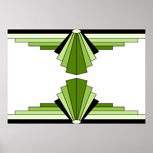 Art Deco Muster in Limes Poster (Vorne)
