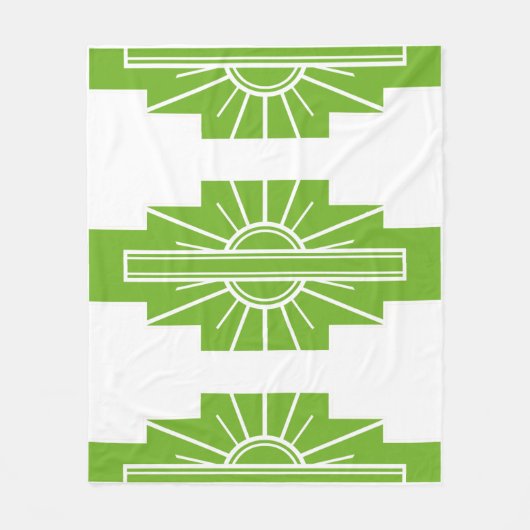 Art Deco Muster in Limette Fleecedecke (Vorderseite)