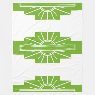 Art Deco Muster in Limon Fleecedecke