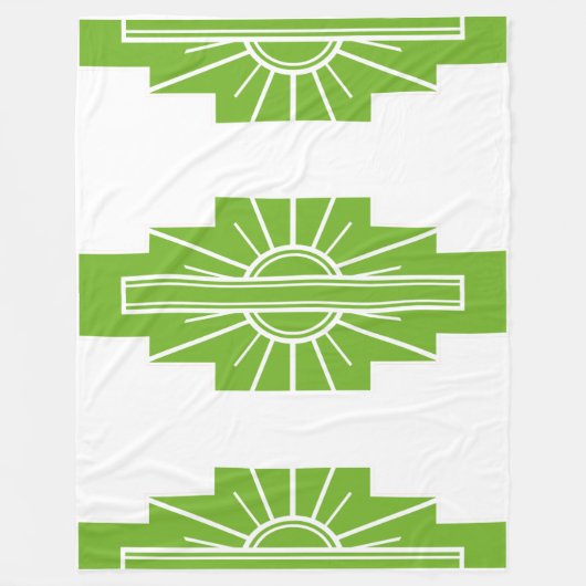 Art Deco Muster in Limon Fleecedecke (Vorderseite)
