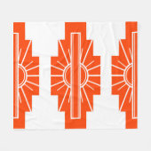 Art Deco Muster in Orange Fleecedecke (Vorderseite (Horizontal))