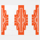 Art Deco Muster in Orange Fleecedecke (Vorderseite (Horizontal))