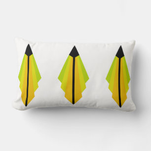 Art Deco Muster in Orange und Lemon Lendenkissen