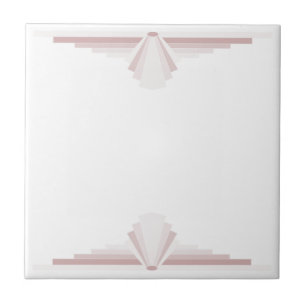 Art Deco Muster in Pastel Brown Fliese