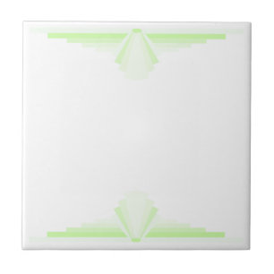 Art Deco Muster in Pastel Green Fliese