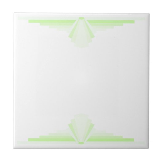 Art Deco Muster in Pastel Green Fliese (Vorderseite)