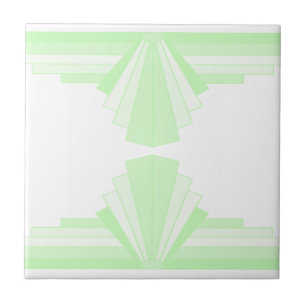 Art Deco Muster in Pastel Green Fliese