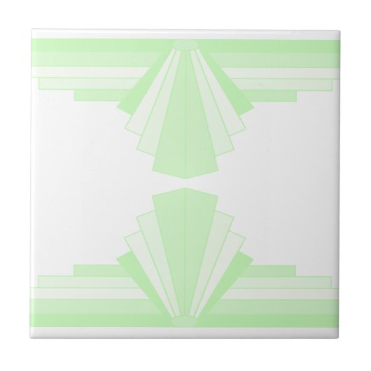 Art Deco Muster in Pastel Green Fliese (Vorderseite)