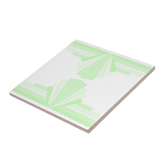 Art Deco Muster in Pastel Green Fliese (Seite)