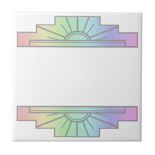 Art Deco Muster in Pastell Fliese (Vorderseite)