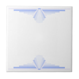 Art Deco Muster in Pastellblau Fliese