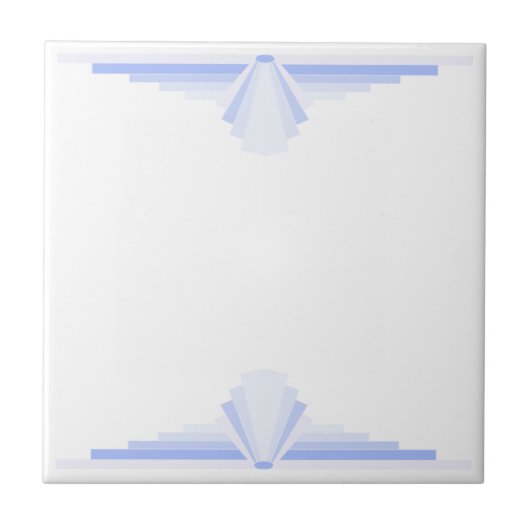 Art Deco Muster in Pastellblau Fliese (Vorderseite)