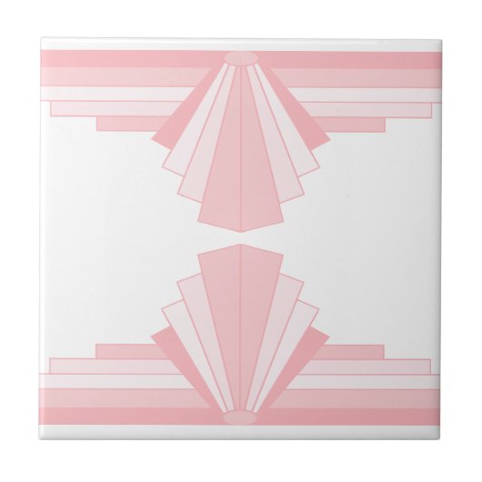 Art Deco Muster in Peach Fliese (Vorderseite)