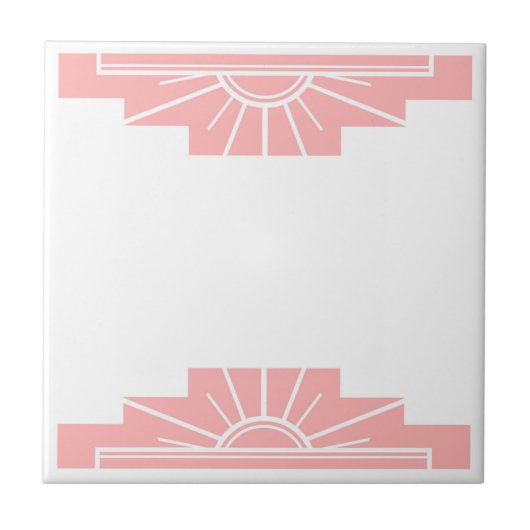 Art Deco Muster in Pfirsich Fliese (Vorderseite)