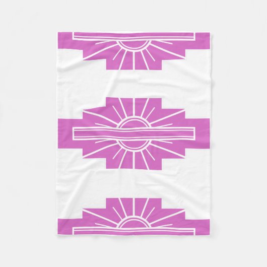 Art Deco Muster in Pinks Fleecedecke (Vorderseite)
