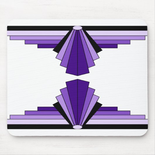 Art Deco Muster in Purples Mousepad (Vorne)