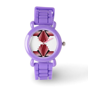 Art Deco Muster in Reds Armbanduhr